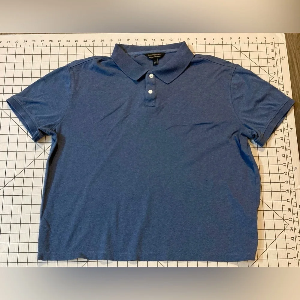 Banana Republic Men’s Size Large Blue‎ Luxe Touch Performance Polo Shirt